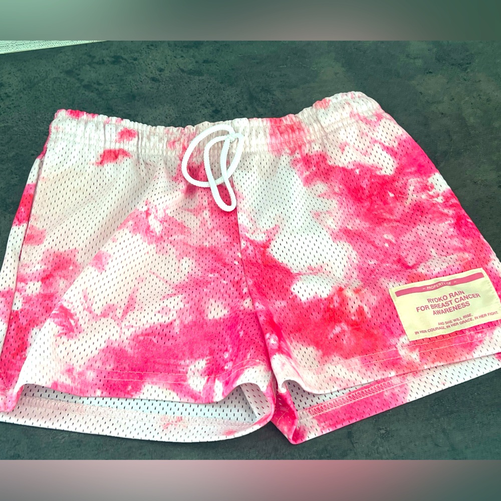 Kids Pink Tie-Dye Athletic Shorts